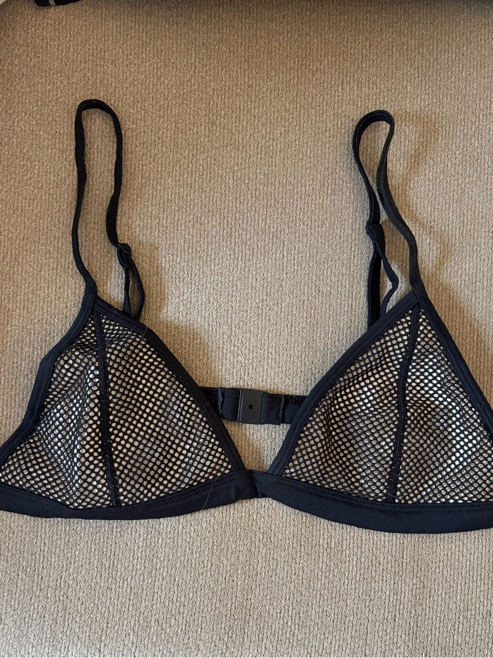 triangl swimwear Black Sheer Mesh Triangle swimsuit top